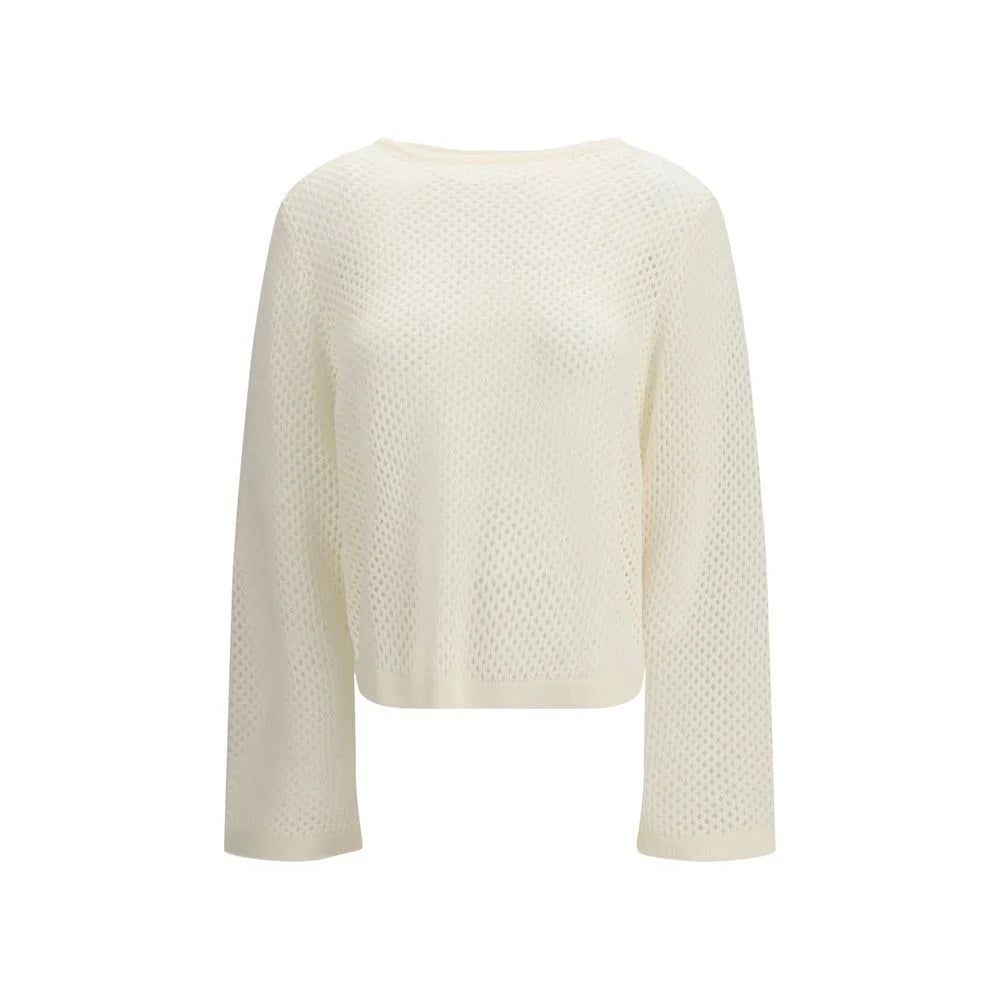 Allude White Fleece Wool Sweatshirt - M