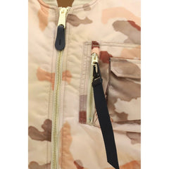 ALPHA INDUSTRIES Beige Nylon Biker Jacket