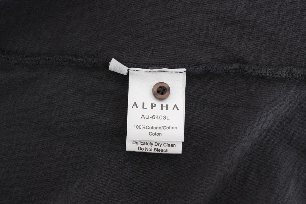 Alpha Massimo Rebecchi Gray Cotton Button Down Casual Shirt - IT58 | XXL - Shirts