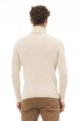 Alpha Studio Beige Alpaca Men Sweater - IT52 | XL - Sweaters