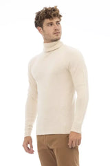 Alpha Studio Beige Alpaca Men Sweater - IT52 | XL - Sweaters
