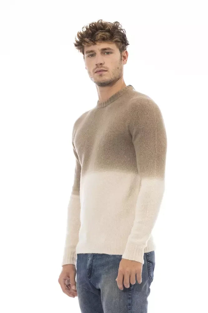 Alpha Studio Beige Alpaca Men Sweater - Sweaters