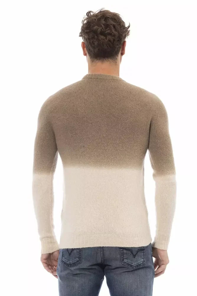 Alpha Studio Beige Alpaca Men Sweater - Sweaters