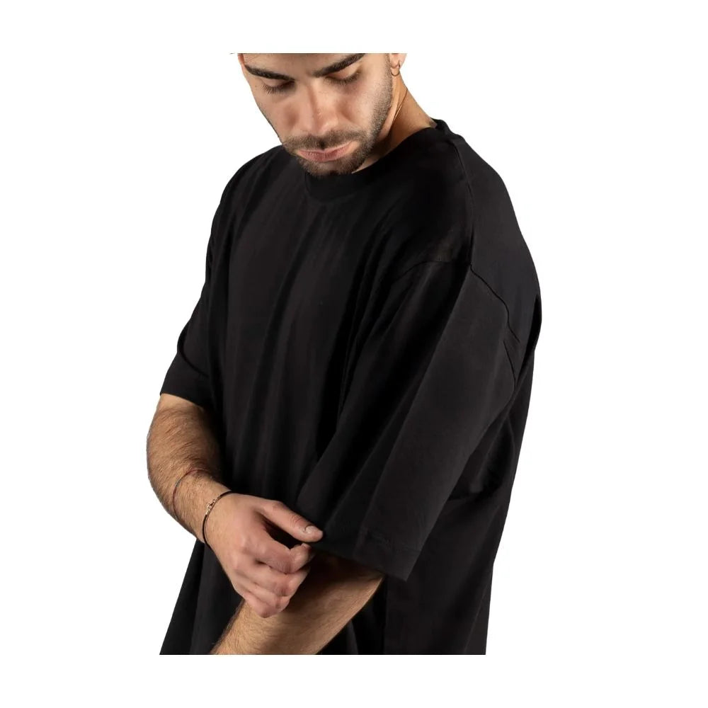 Alpha Studio Black Cotton T-Shirt - IT46 | S - T-Shirts