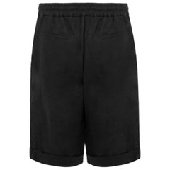 Alpha Studio Black Linen Short - Bermudas