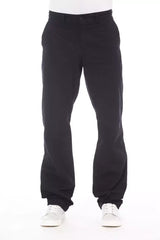 Alpha Studio Blue Cotton Men Pant - Trousers