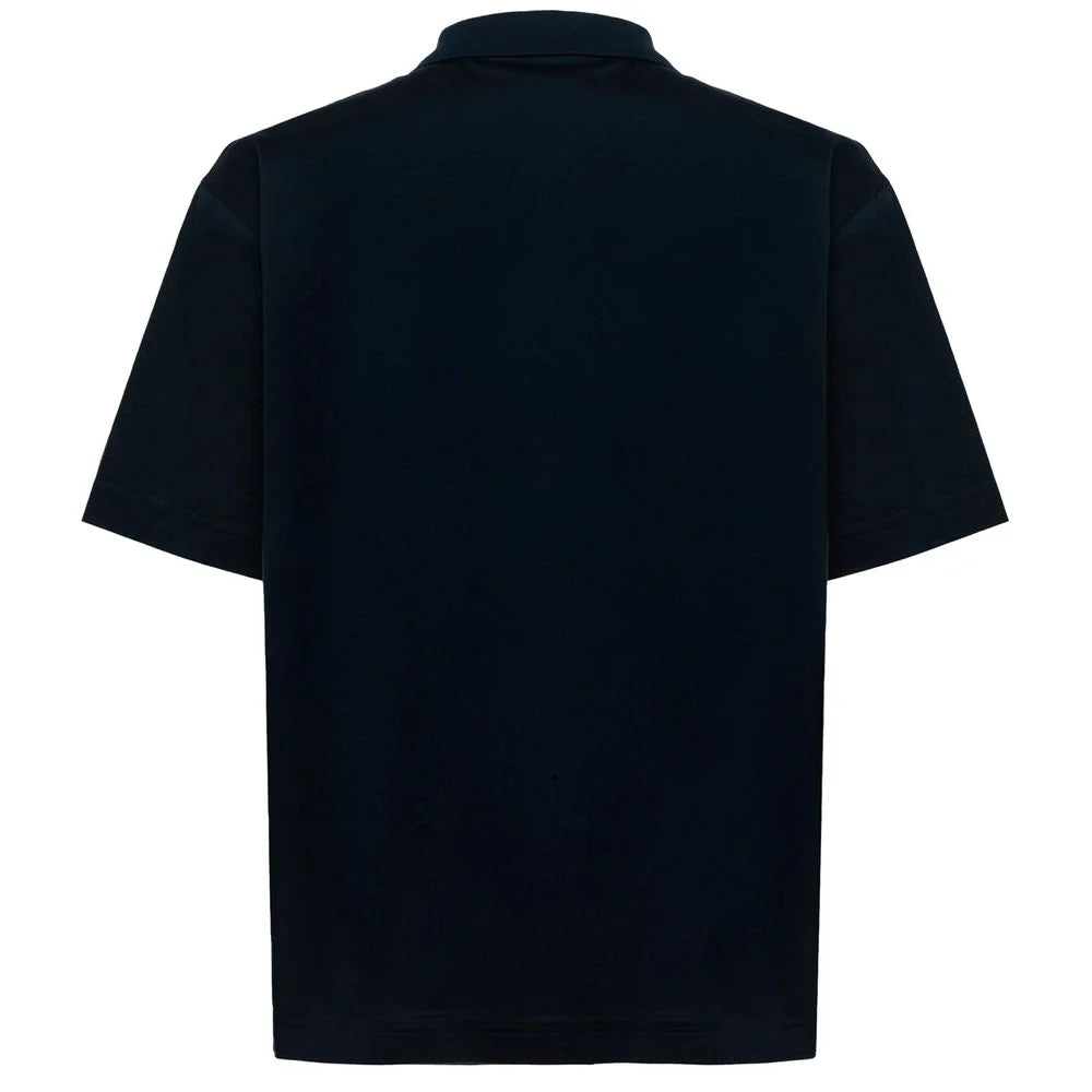 Alpha Studio Blue Cotton Polo Shirt - Polos