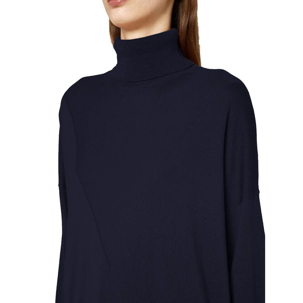 Alpha Studio Blue Silk Sweater - Sweaters