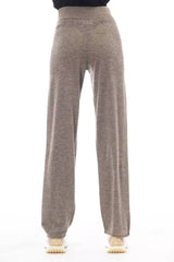 Alpha Studio Brown Wool Women Pant - IT42|M - Trousers