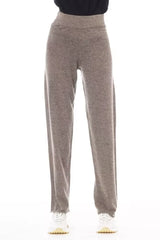 Alpha Studio Brown Wool Women Pant - IT42|M - Trousers