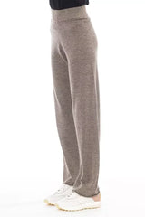 Alpha Studio Brown Wool Women Pant - IT42|M - Trousers