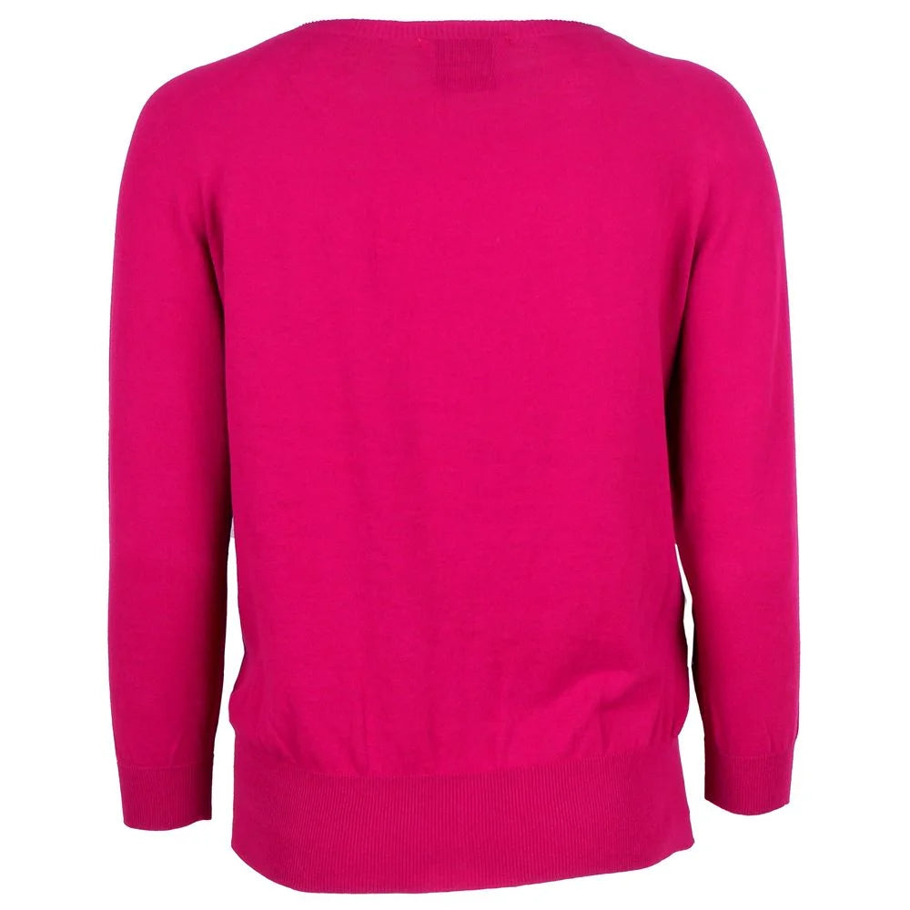 Alpha Studio Fuchsia Cotton Sweater - Sweaters