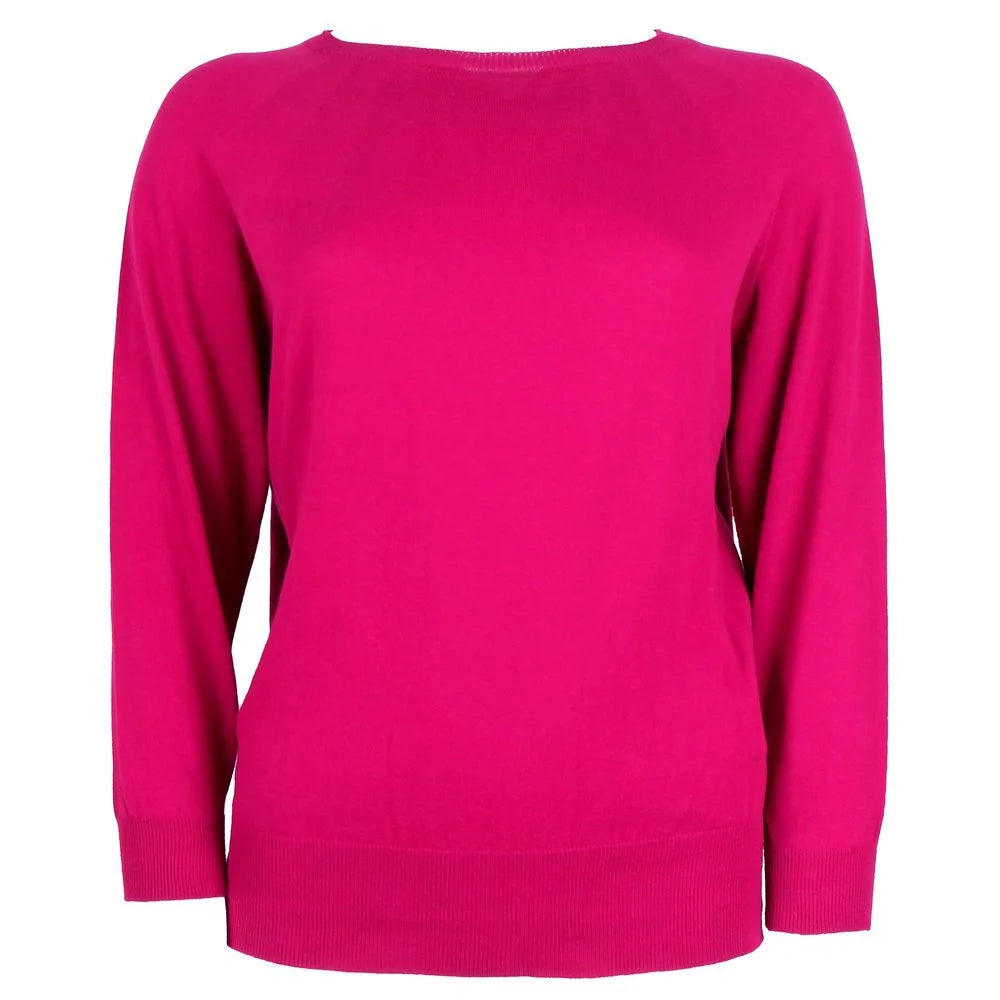 Alpha Studio Fuchsia Cotton Sweater - Sweaters
