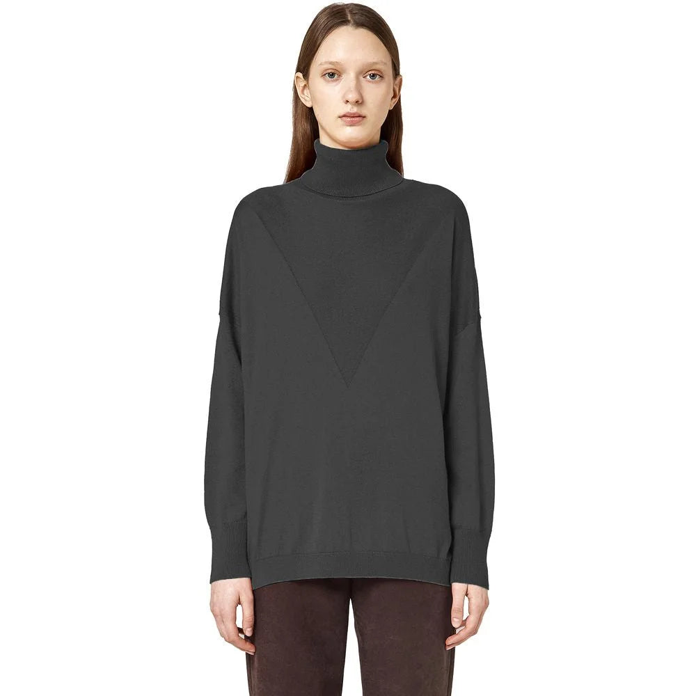 Alpha Studio Gray Silk Sweater - Sweaters