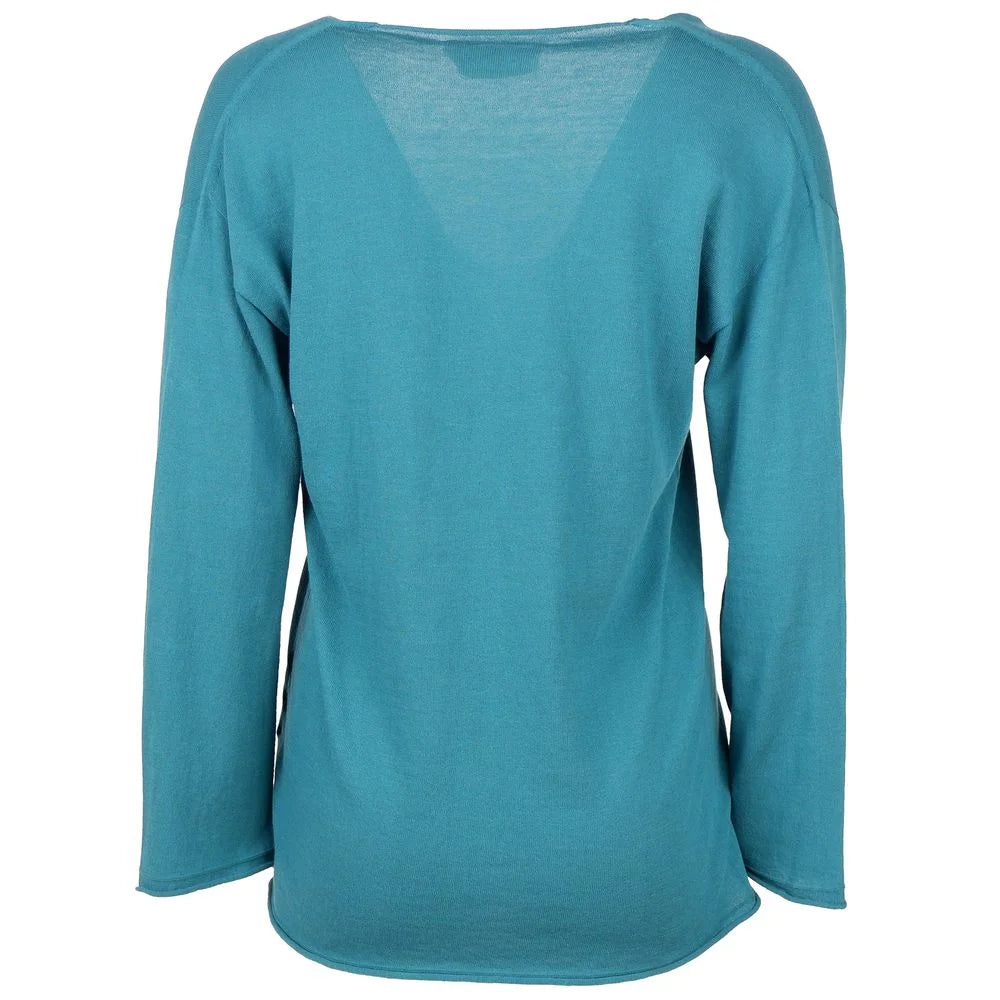 Alpha Studio Green Cotton Sweater - Sweaters