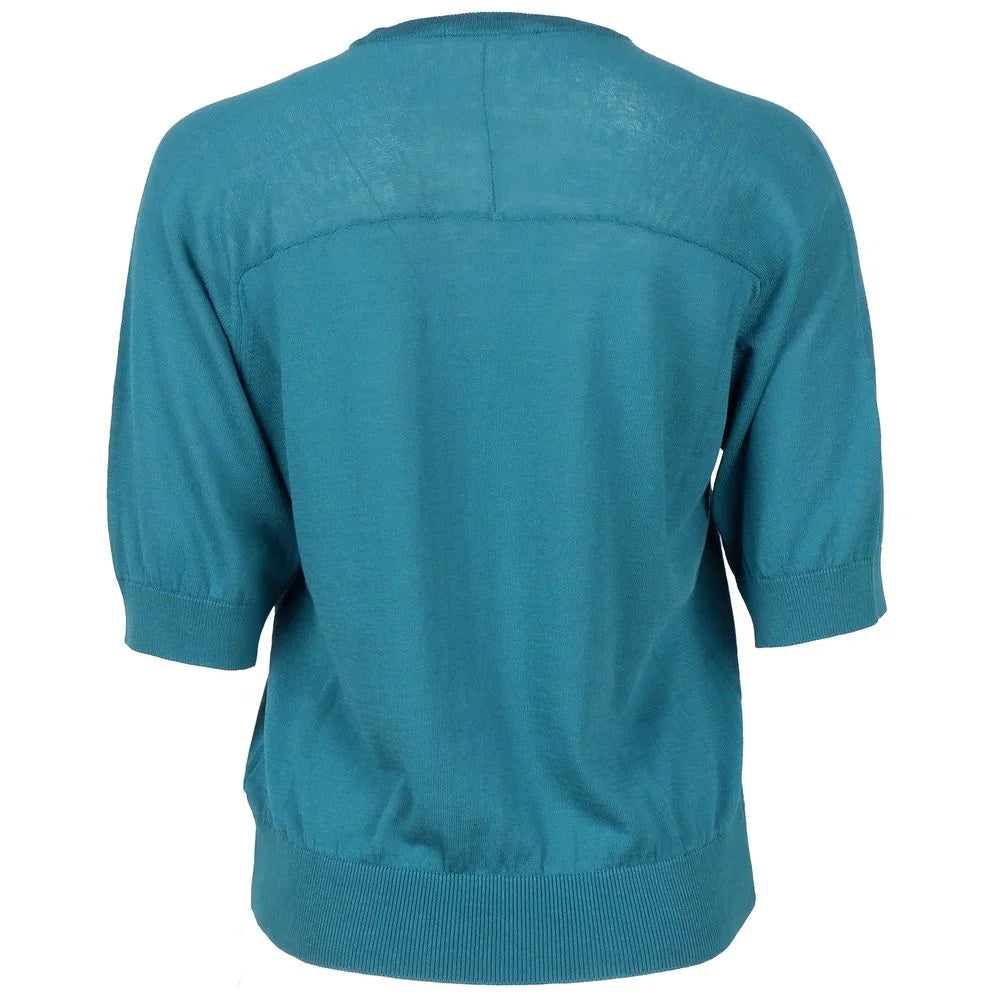 Alpha Studio Green Cotton Sweater - Sweaters