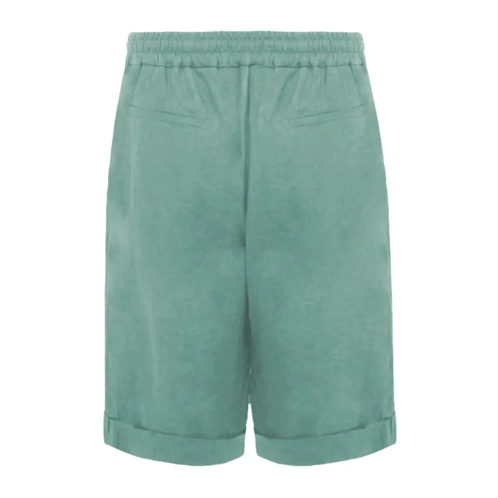 Alpha Studio Green Linen Short - IT52 | XL - Bermudas