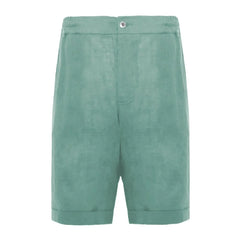 Alpha Studio Green Linen Short - IT52 | XL - Bermudas