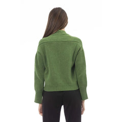 Alpha Studio Green Merino Wool Women Cardigan - Cardigans