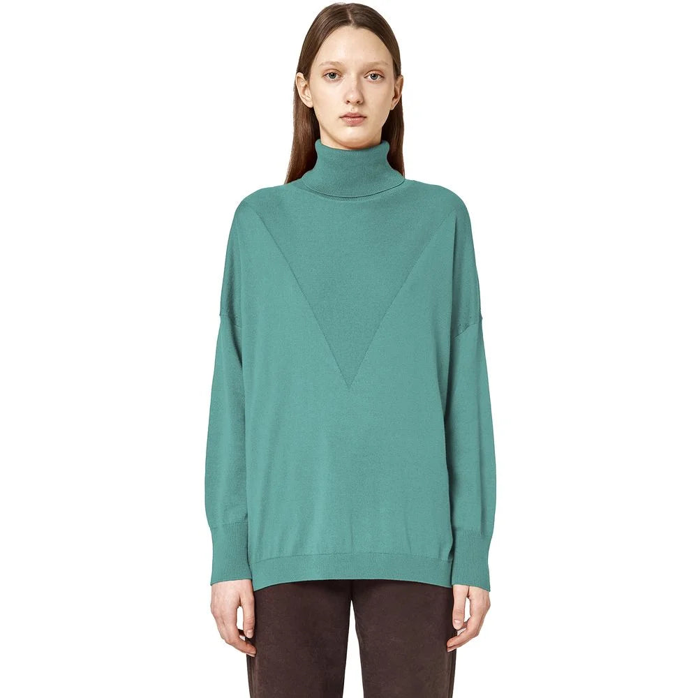 Alpha Studio Green Silk Sweater - Sweaters