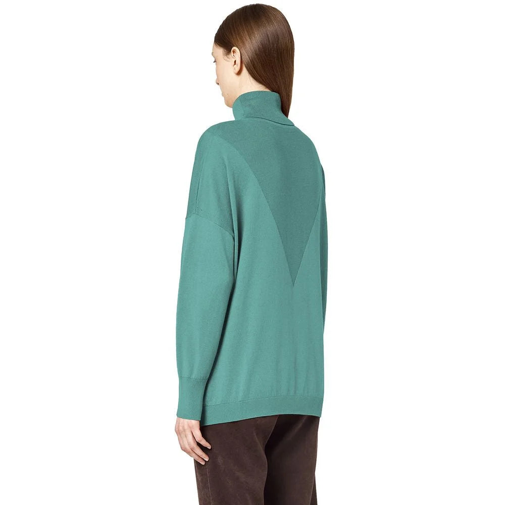 Alpha Studio Green Silk Sweater - Sweaters
