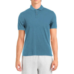 Alpha Studio Light Blue Cotton Men Polo Shirt - IT52 | XL - Polos
