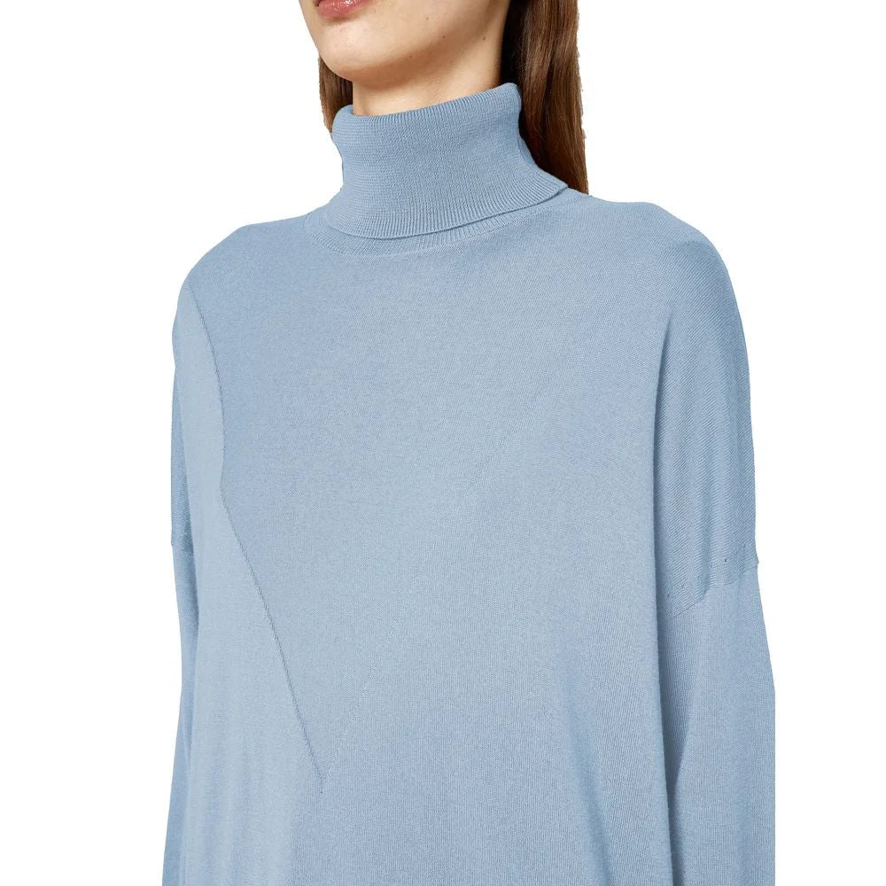 Alpha Studio Light Blue Silk Women Sweater - Sweaters