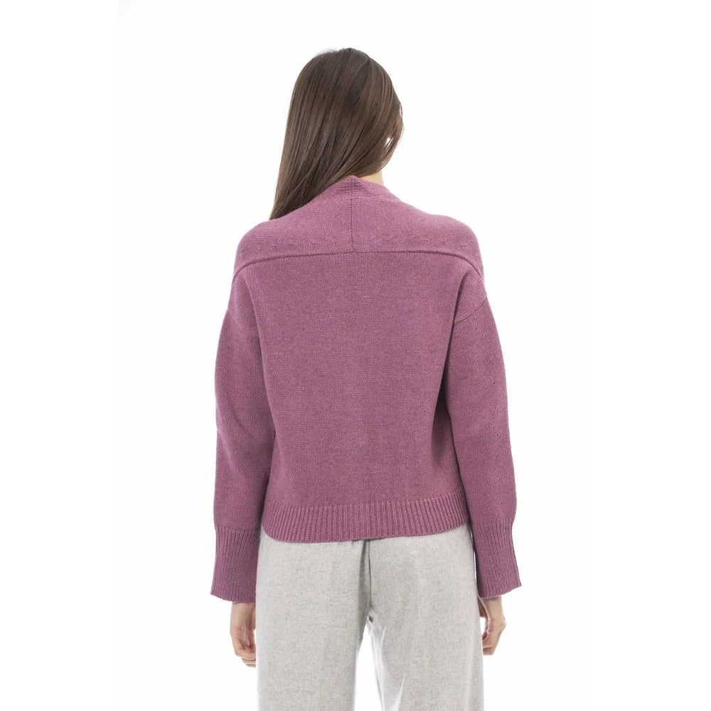 Alpha Studio Multicolor Merino Wool Women Cardigan - IT44|L - Cardigans