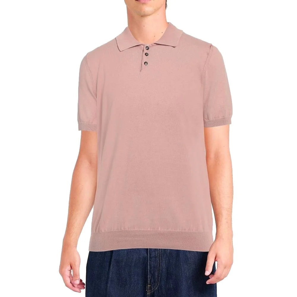 Alpha Studio Pink Cotton Polo Shirt - Polos