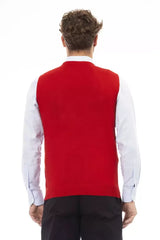 Alpha Studio Red Viscose Men’s Jacket - Vests