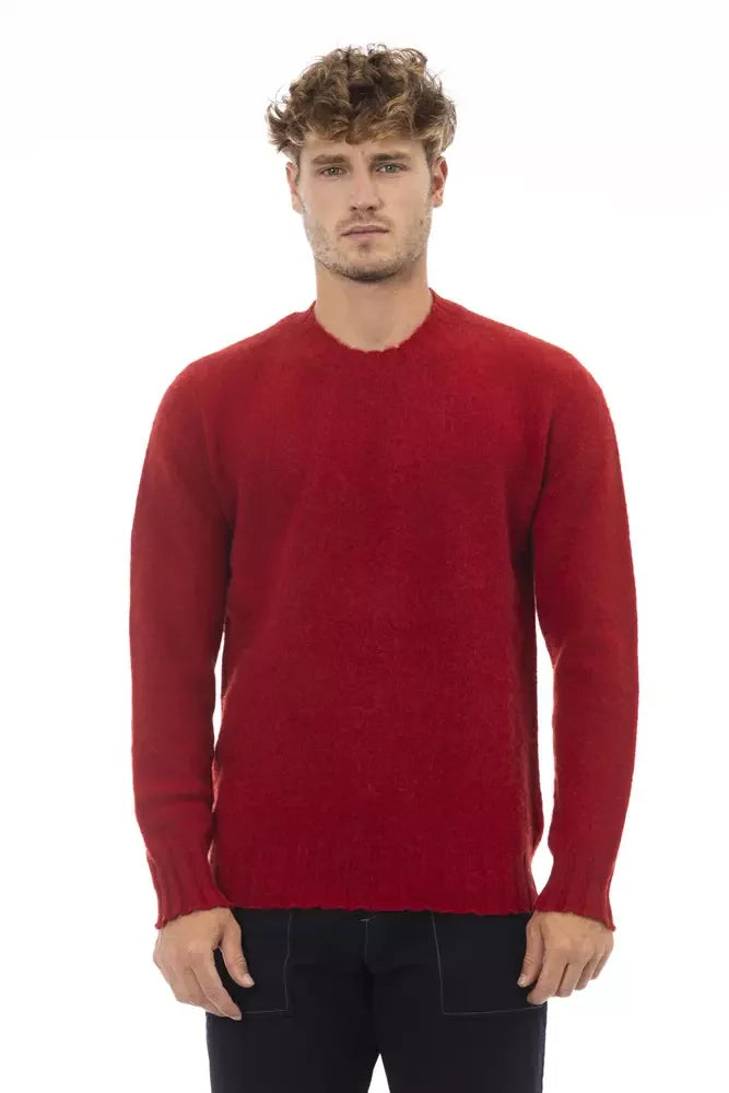 Alpha Studio Red Wool Men Sweater - IT50 | L - Sweaters