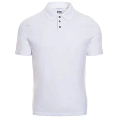 Alpha Studio White Cotton Polo Shirt - Polos