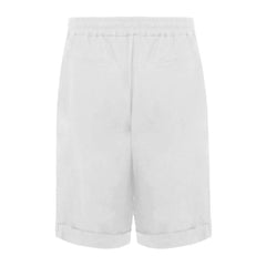 Alpha Studio White Linen Short - IT48 | M - Bermudas