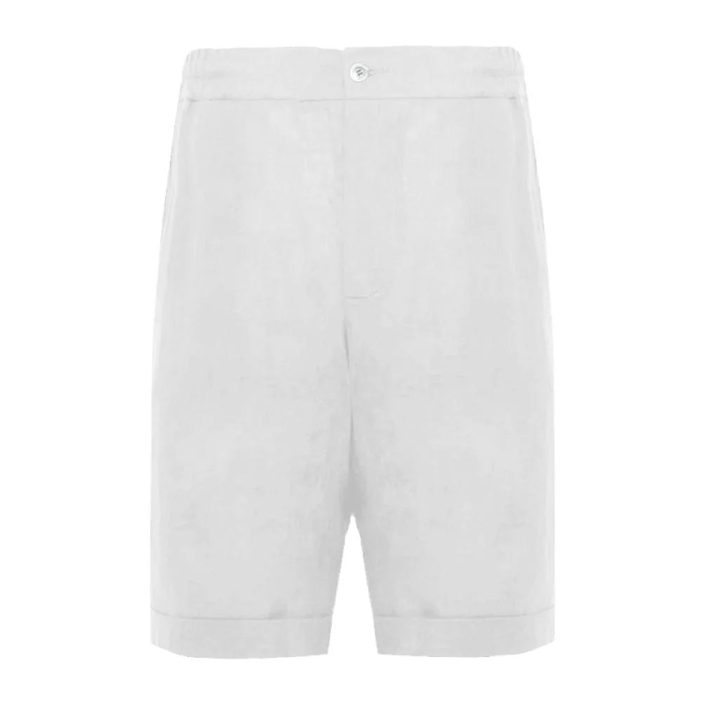 Alpha Studio White Linen Short - IT48 | M - Bermudas