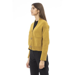 Alpha Studio Yellow Merino Wool Women Cardigan - IT42|M - Cardigans