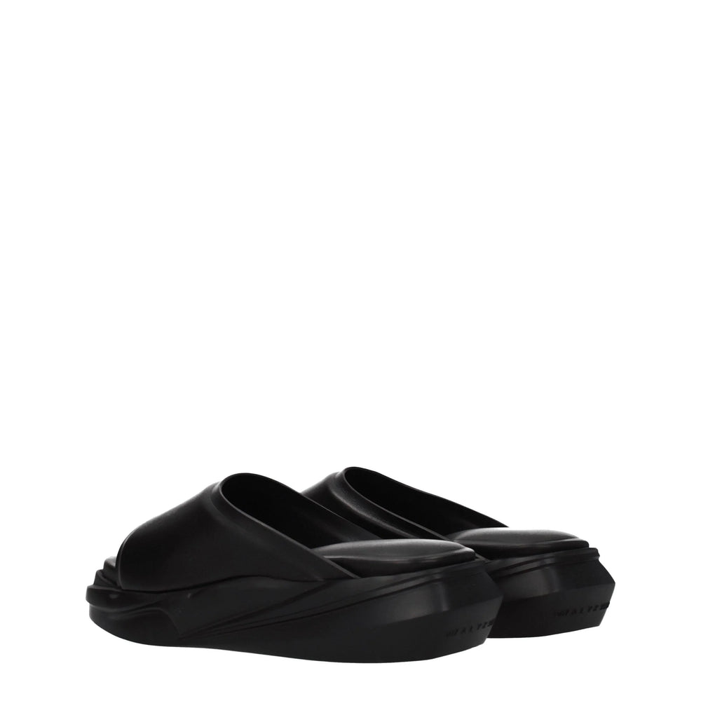 Alyx Black Leather Slippers Sandals
