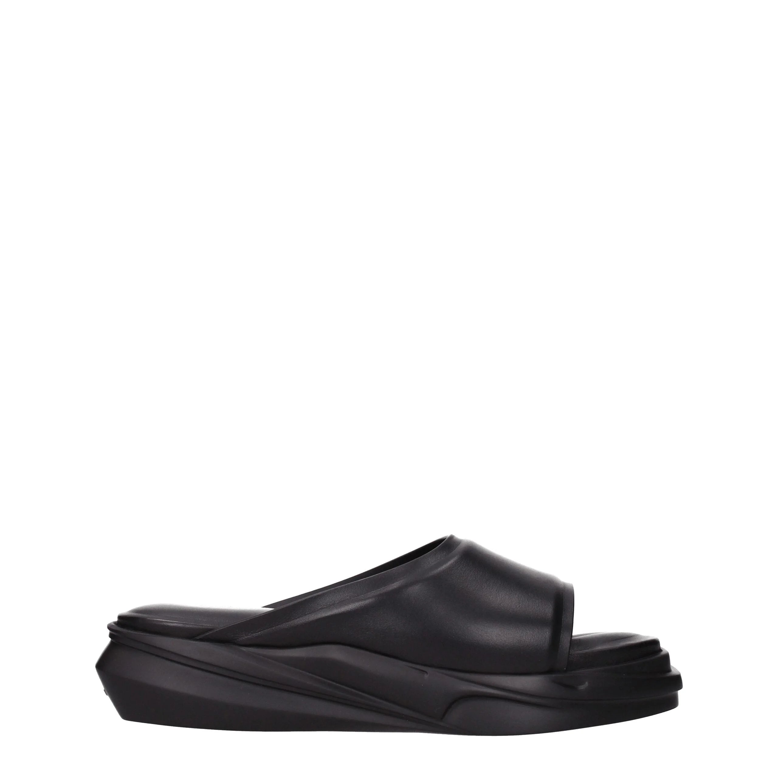 Alyx Black Leather Slippers Sandals - Sandals