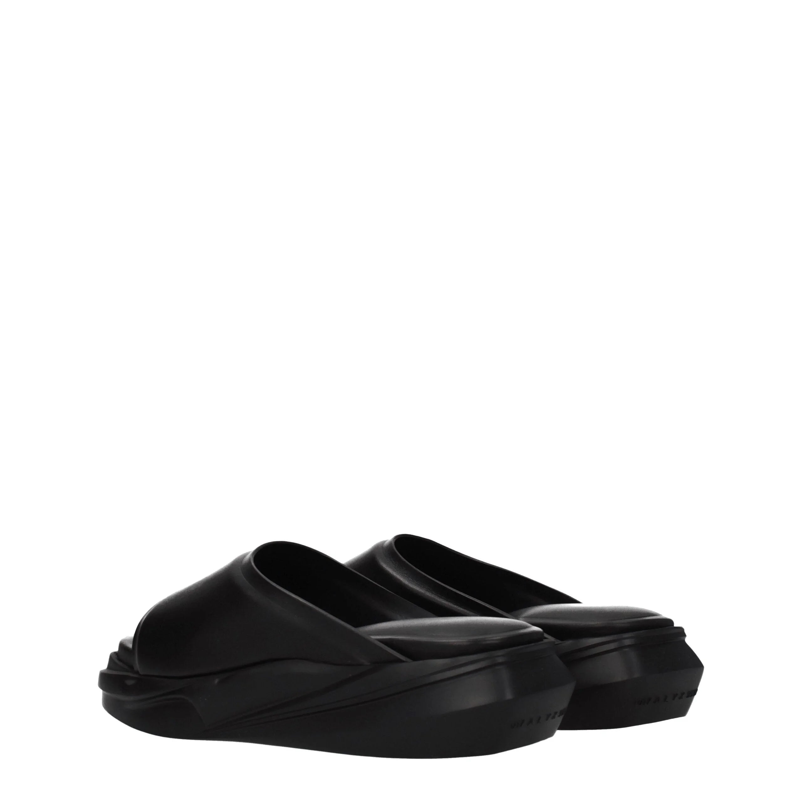 Alyx Black Leather Slippers Sandals