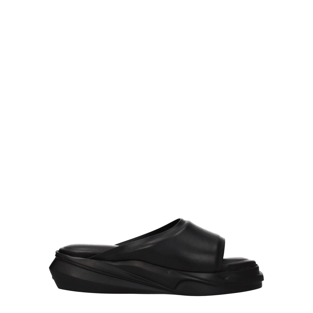 Alyx Black Leather Slippers Sandals