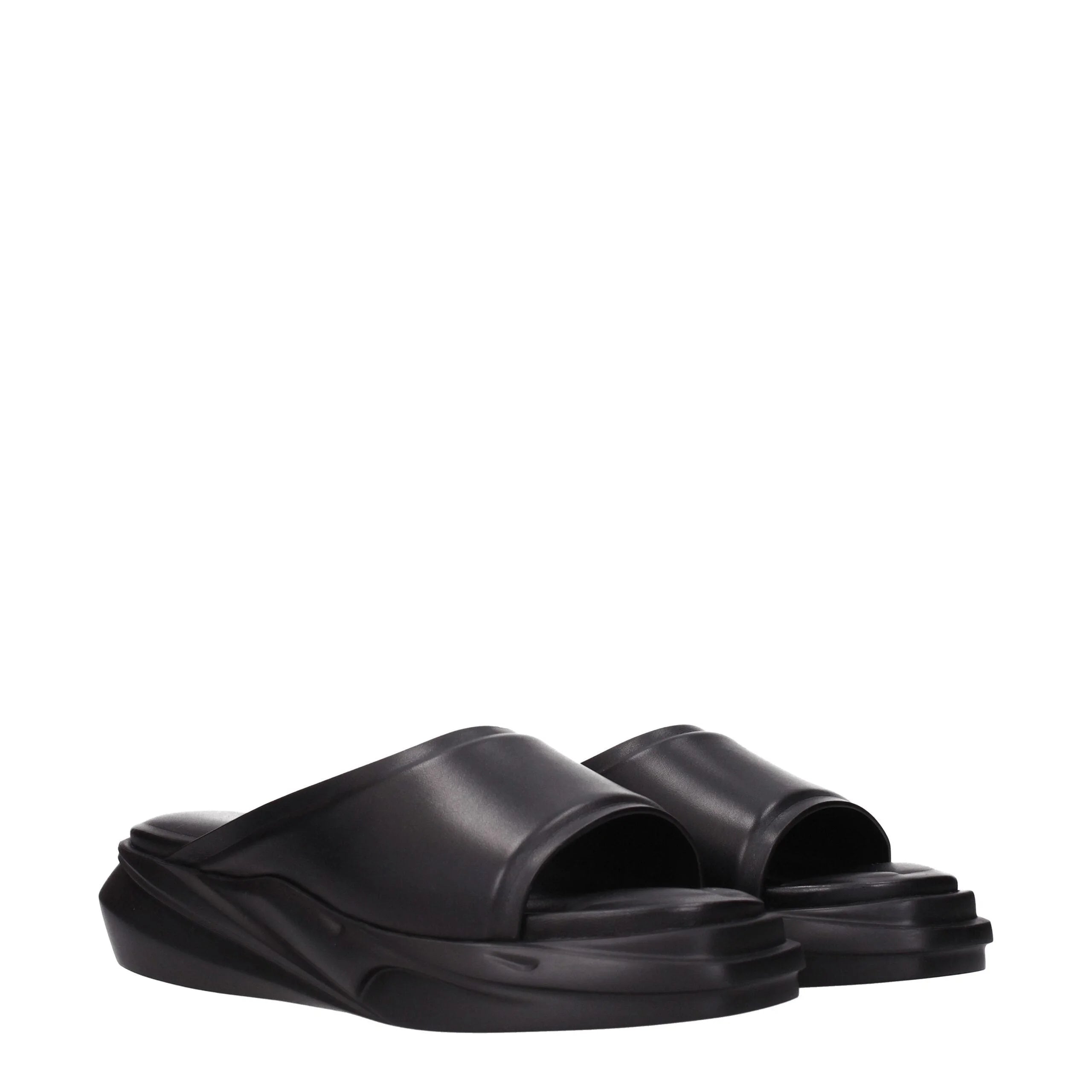 Alyx Black Leather Slippers Sandals - Sandals