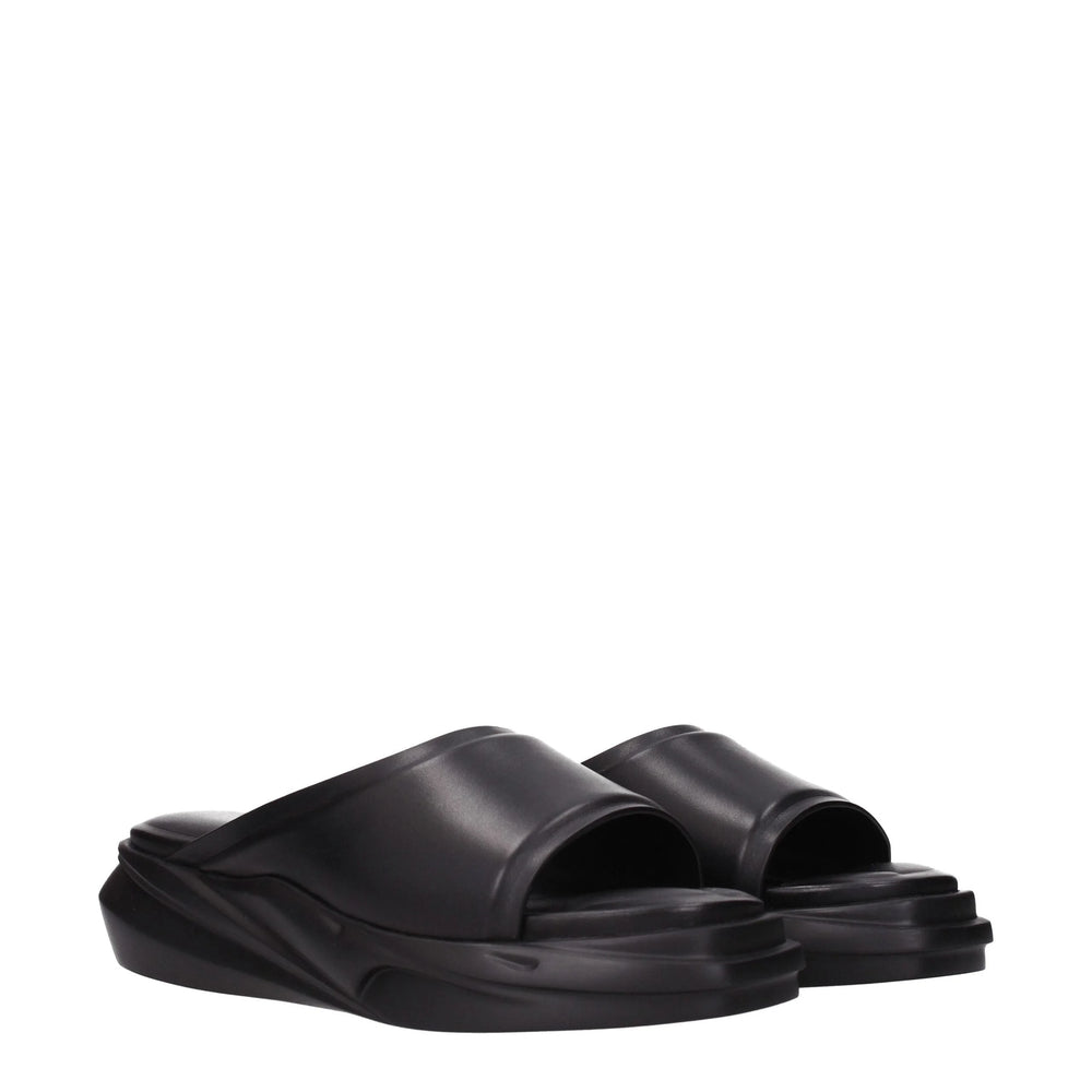 Alyx Black Leather Slippers Sandals - Sandals