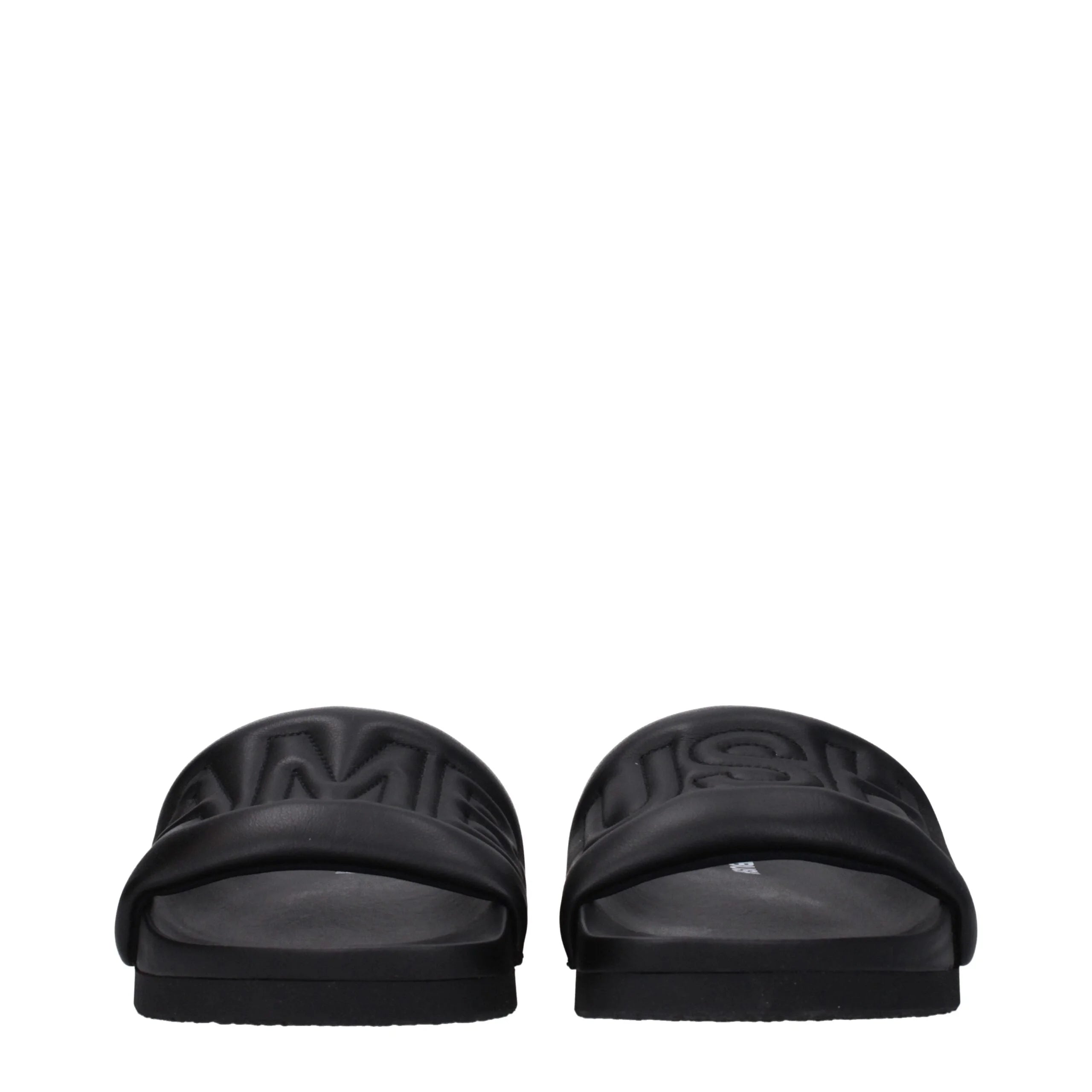 Ambush Black Leather Slippers Sandals