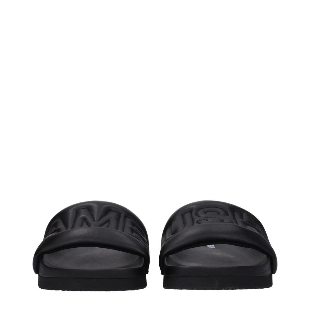 Ambush Black Leather Slippers Sandals
