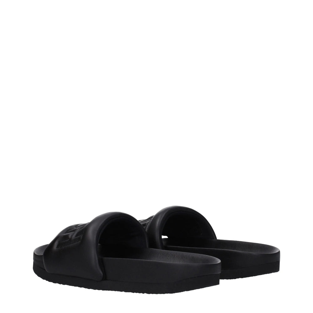 Ambush Black Leather Slippers Sandals - Sandals