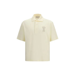 Ami Paris Beige Cotton Polo Shirt