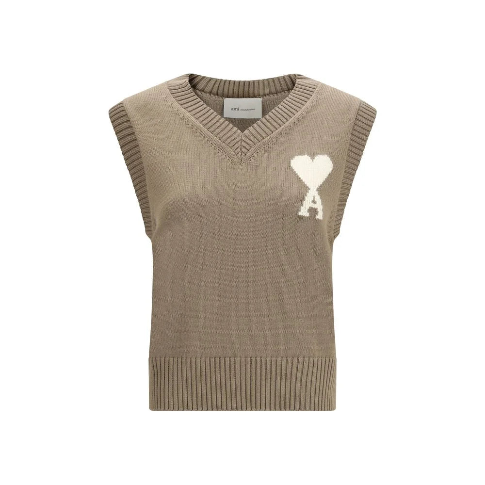 Ami Paris Beige Fleece Wool Sweatshirt