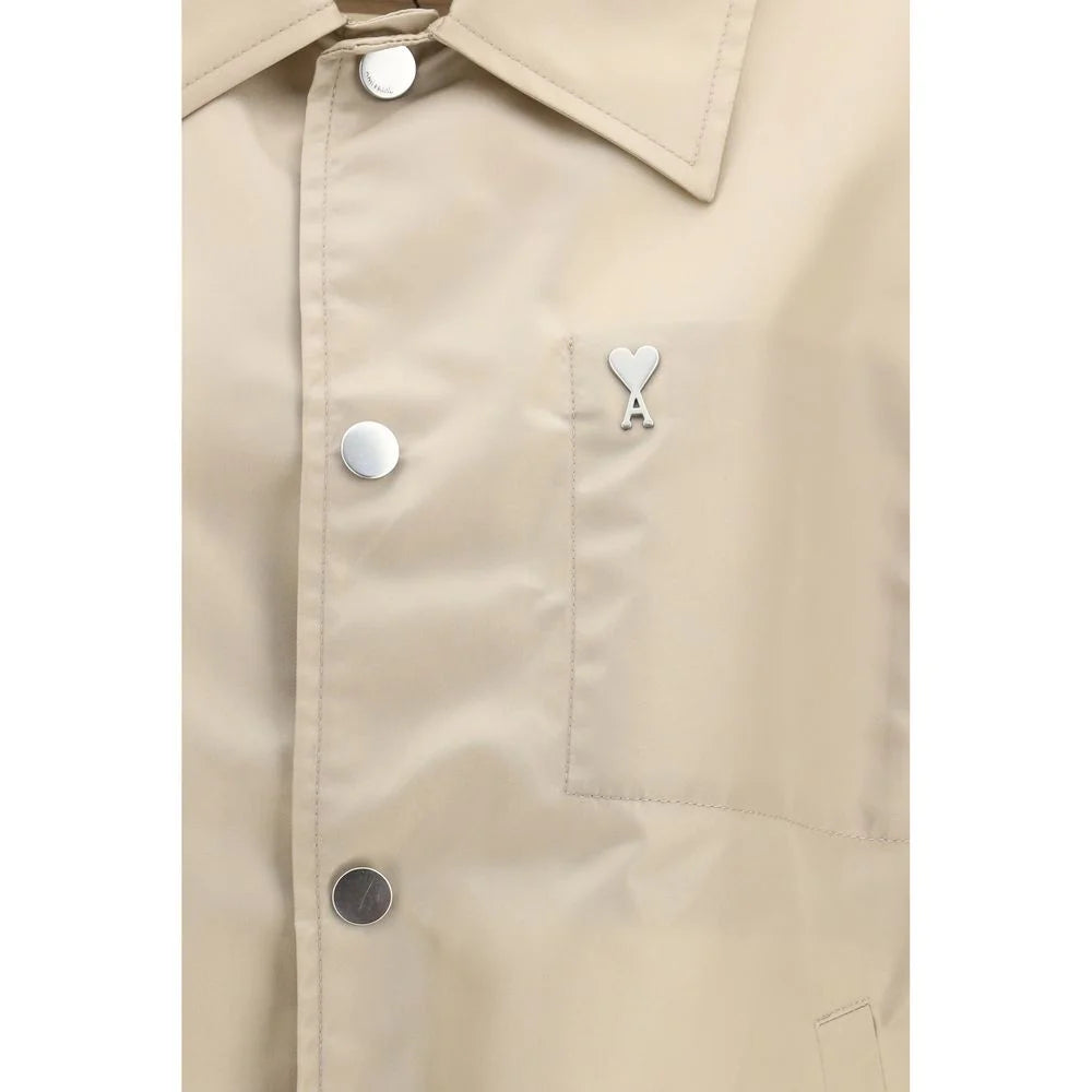 Ami Paris Beige Polyamide Trench Coat