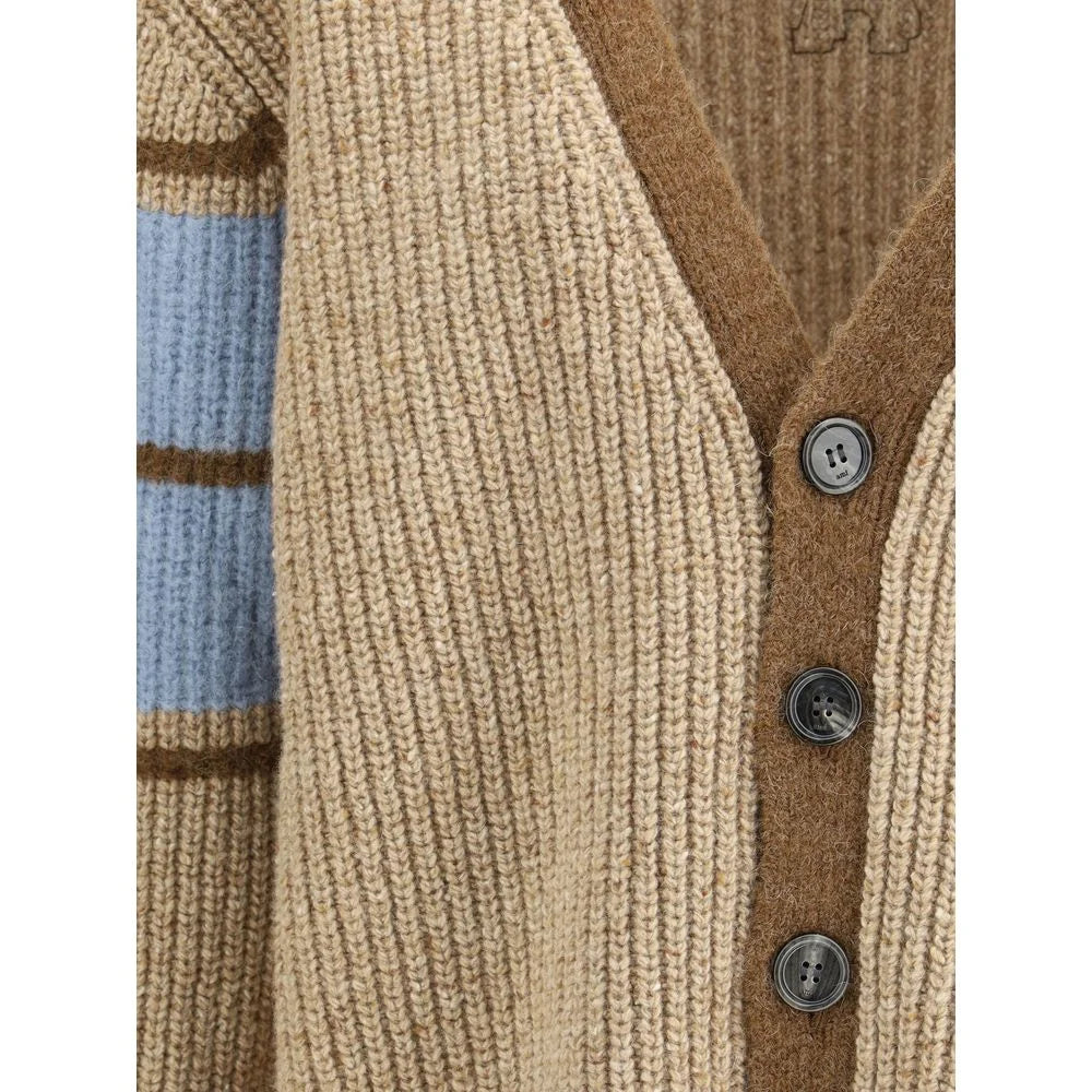 Ami Paris Beige Wool Cardigan - M
