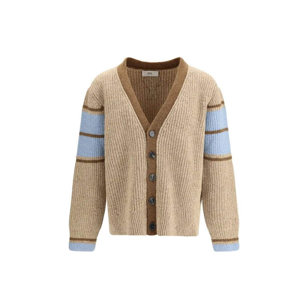 Ami Paris Beige Wool Cardigan - M