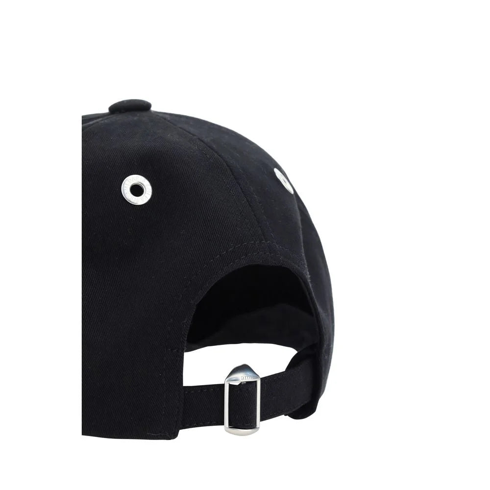 Ami Paris Black Cotton Cap (Baseball Hat) - UNI